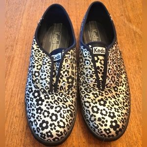 Keds silver and black floral leopard sneakers 9
